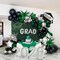 Dark Green black Silver Graduations Balloon Garland Kit with cap diploma and explosion star foil balloons for class of 2026 Prom party decorations congratulations party ceremony decor